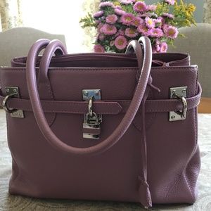 Pink Leather Italian Satchel